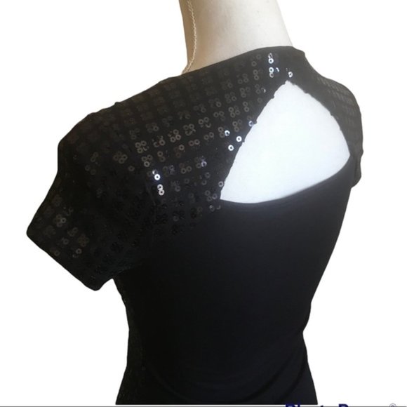 WHBM Navy Sequin Tee Shirt - Picture 4 of 7